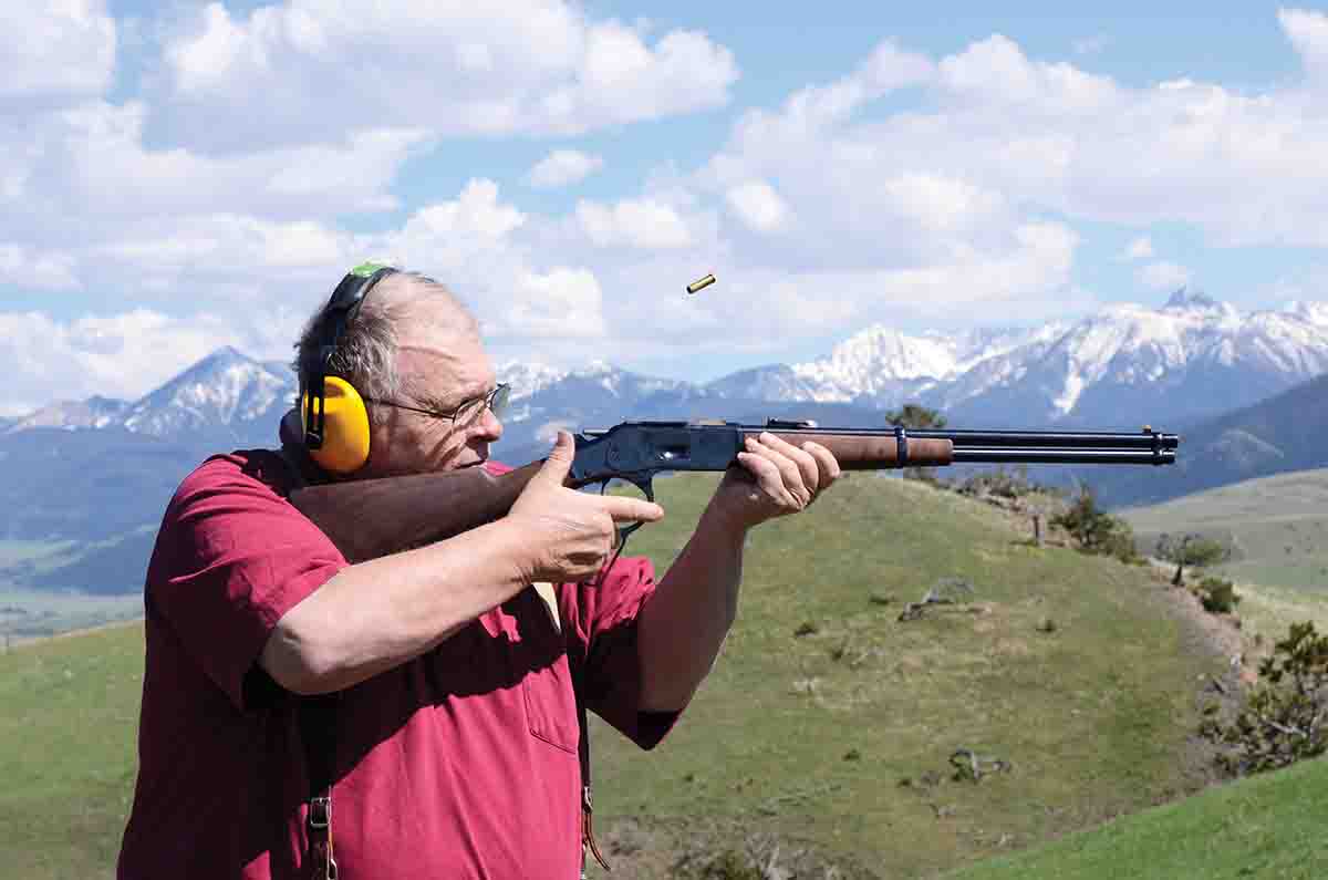 The operation of the new Winchester saddle ring carbine Model 1873 .38 Special/.357 Magnum was smooth.